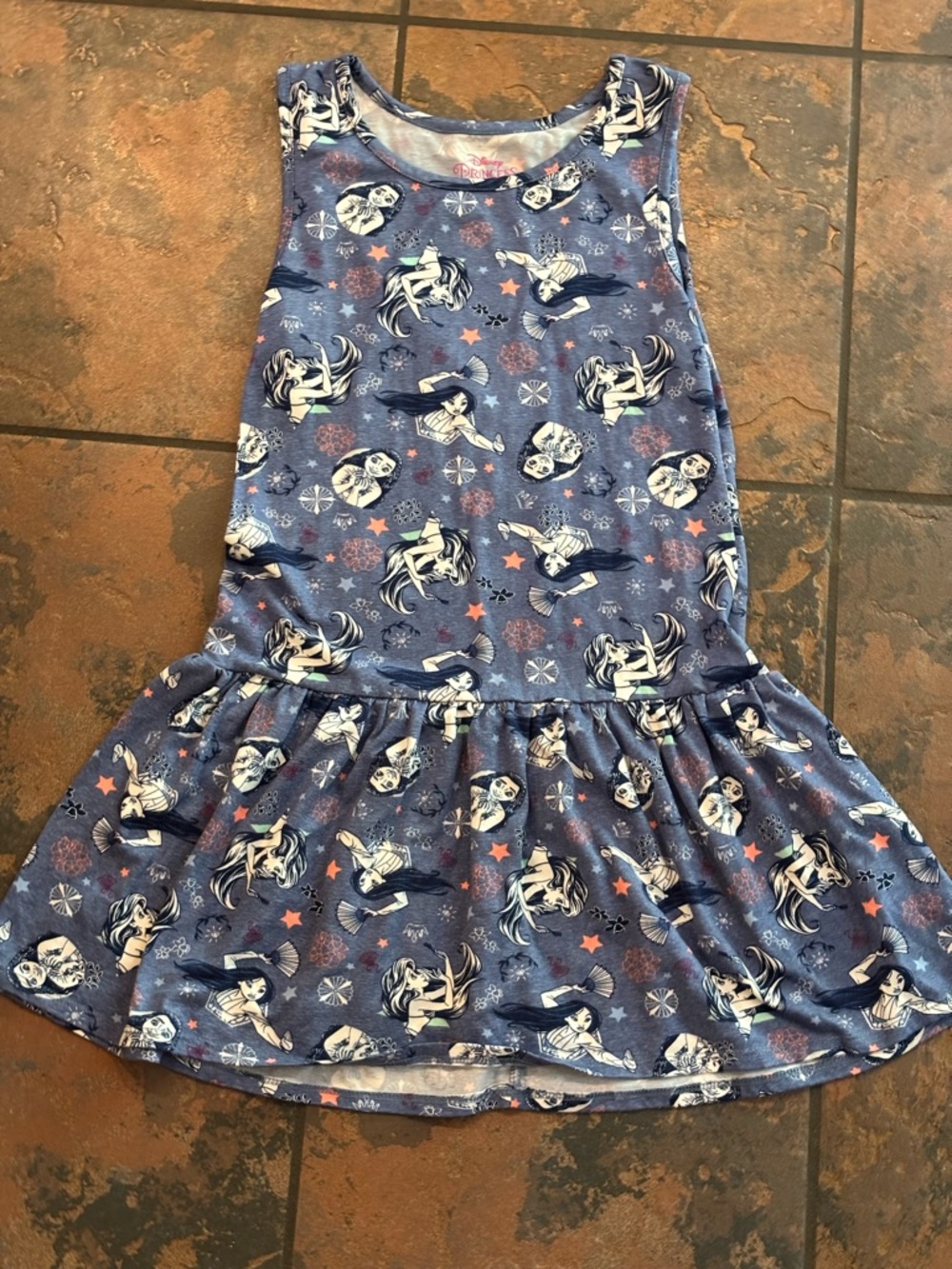 ❣️Disney Purple-Blue Mermaid Print Skater Dress